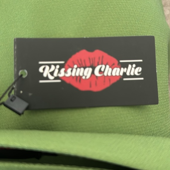 KISSING CHARLIE HOLD ON CIRCLE SKIRT IN GREEN AND PINK - Picture 7 of 7